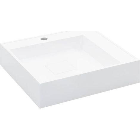 Lavabo lavabo da appoggio lavabo lavabo da montare bagno interno cabina doccia wc casa 50 x 50 cm colata minerale bianco 020002640