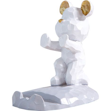 Support de téléphone/tablette Ours mignon, support de bureau, support pour téléphone/tablette Ours violent, blanc (1/5)