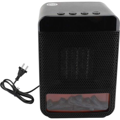 Chauffage d'espace 1000W PTC Céramique Fast Chouffage Bureau électrique Portable avec un feu de flamme réaliste 3D pour le bureau de la chambre et Utilisation à l'intérieur Plug 220V (1/4)