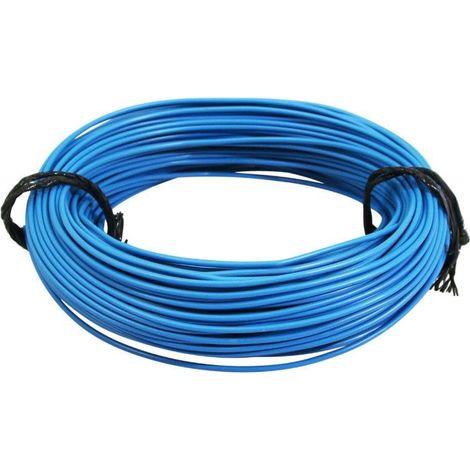 Rouleau de 5 mètres fil électrique 0,5mm² cuivre bleu câble souple faisceau