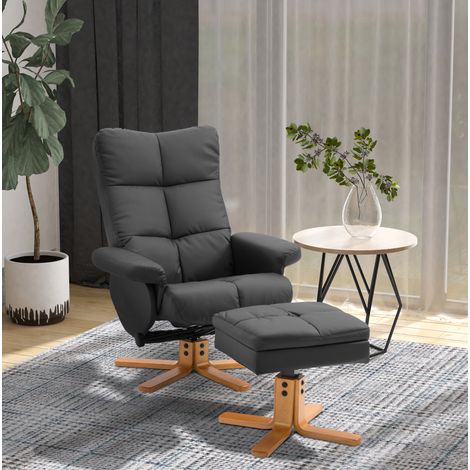 Relaxsessel mit Hocker drehbar 145° Liegefunktion OKMYHOME (1/4)