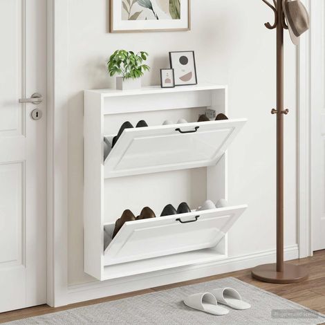 vidaXL Wall-Mounted Shoe Cabinet UTRECHT 71 x 17 x 86 cm (1/5)