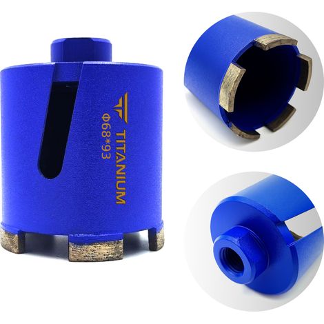 Broca de diamante para perforar ladrillos de hormigón de 68 mm M16 de titanio KDO (1/5)