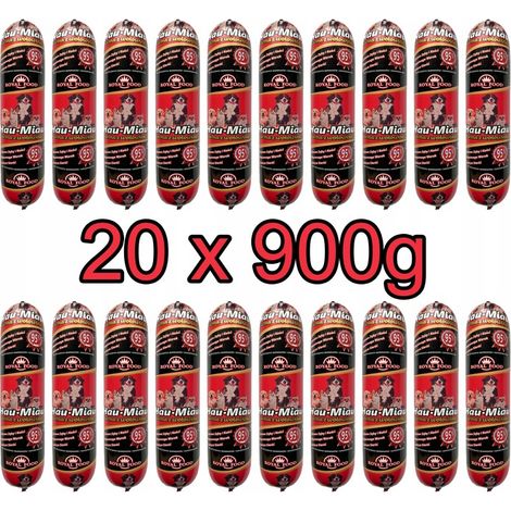Croquettes pour chien au bœuf (95 % de viande) Hau-Miau, lot de 20 pièces (900 g).