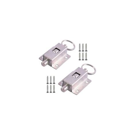 pcs Bolt Spring Automatic, loquet coulissant, loquet à ressort en acier inoxydable, avec vis, pour salle de bains, toilettes, etc. toutes sortes de portes intérieures - Crezuo (1/4)