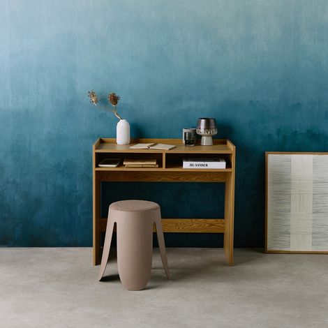 Bureau décor bois 2 casiers de rangement chêne - L 90 x P 45 x H 78 cm - Jules