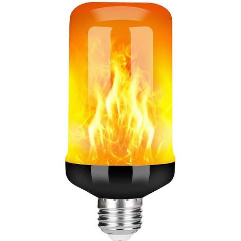 Ampoule LED effet flamme E27, ampoule décorative à effet flamme réaliste, lampe décorative pour fêtes, noire (1/4)