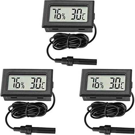 Ecleanfy - Thermomètre numérique hygromètre compact – Plage -50°C à +70°C – Précision ±1°C – Affichage LCD pour aquarium et reptile