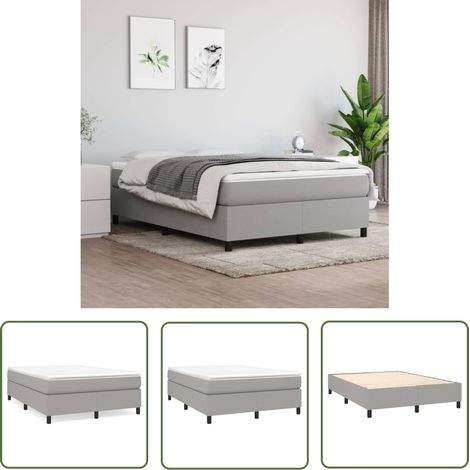 The Living Store Boxspringbett mit Matratze Hellgrau 140x190 cm Stoff - Boxspringbett - Doppelbett - Bettenrahmen - Matratze - Matratzenauflage (1/5)