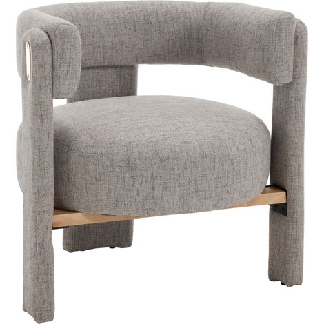 Wahson Sillón de Lino Sillón Tapizado Ocasional para Maquillaje Sillón de Tocador para Dormitorio y Salón, Gris