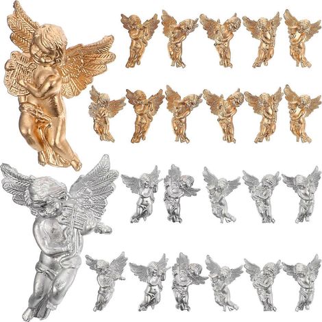 24 décorations d'anges de Noël à suspendre au sapin, pour les fêtes de Noël-7X5CM