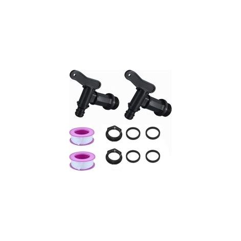 2Pcs Robinet Cuve Plastique, Adaptateur de boîte de Rangement d'eau IBC 3/4" Robinet pour Citerne De Pluie Robinet de Rechange en Plastique avec Ruban PTFE pour Recuperateur Eau de Pluie