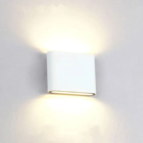 Aplique LED de pared de 6 W para interiores y exteriores, IP65 resistente al agua, con iluminación superior e inferior, color blanco (3000K) (1/5)