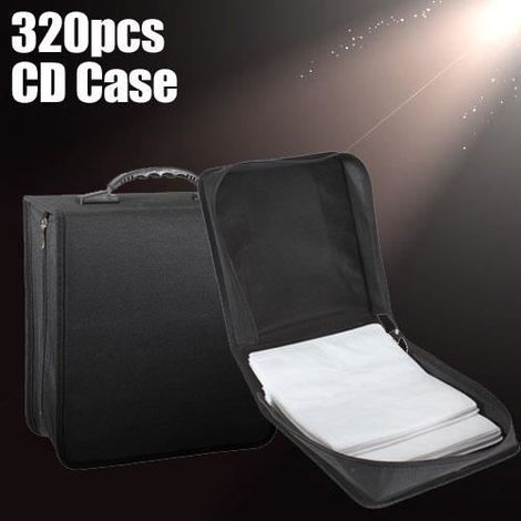 TOPTW Boîtier Rangement CD DVD 320 Classeur Pochette Sac Noir (1/4)