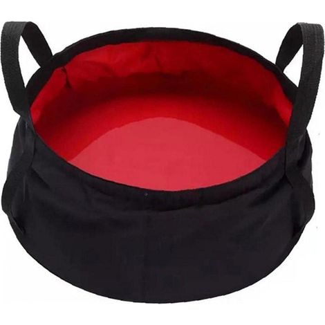 Tragbarer 8,5-Liter-Wassereimer, faltbar, wasserdichtes Polyester, ideal für Camping und Outdoor-Aktivitäten – Rot (1/5)