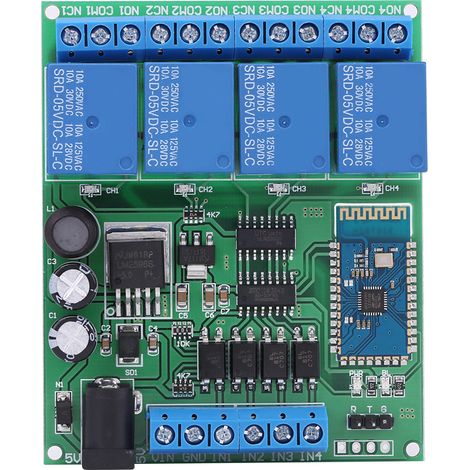 Module relais Bluetooth 4 canaux, interrupteur de télécommande sans fil pour téléphone (1/5)
