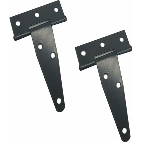 Stück 3-Ox schwarz lackierte T-Scharniere, robuste T-Scharniere, Türscharniere aus Holz, rostfreie Metall-Türscharniere mit Schrauben für Scheunentüren (1/4)