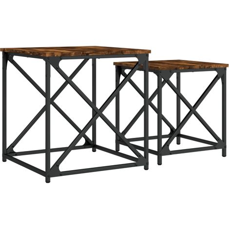 vidaXL Satztische 2 Stk. Räuchereiche Holzwerkstoff (1/5)