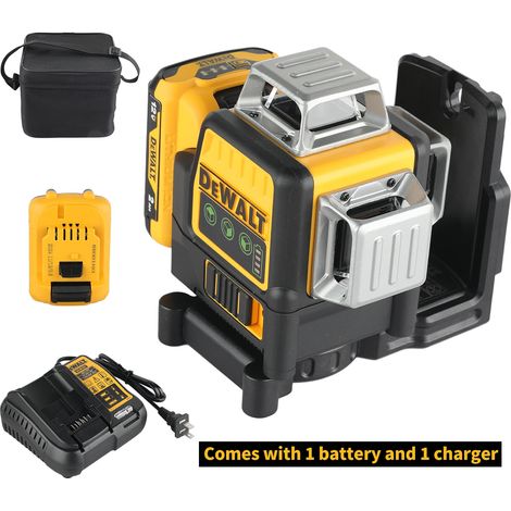 Dewalt – Niveau laser vert 12V 3x360° – Autonivelant avec batterie 2.0Ah – IP65 pour protection contre l'eau et la poussière – Support magnétique intégré