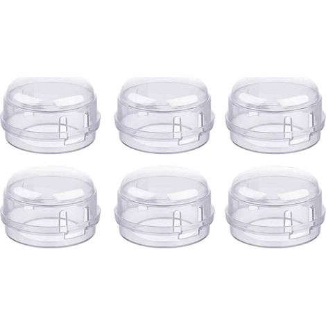 Couvre Bouton Cuisinière - Protection Sécurité Gaz - Pour Enfants Animaux - Transparent PP Haute Température - 6 Pièces