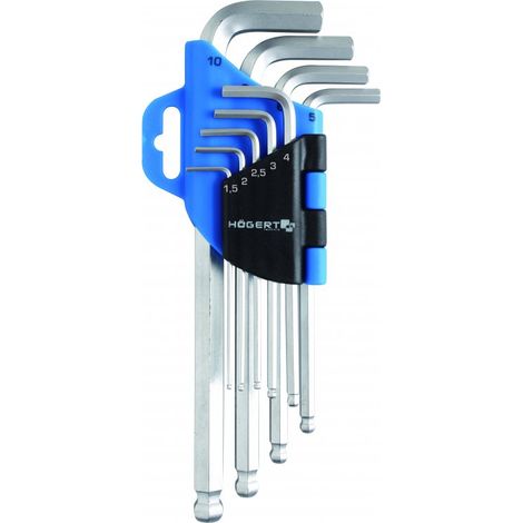 Clé hexagonale Hogert HT1W804 9 unités