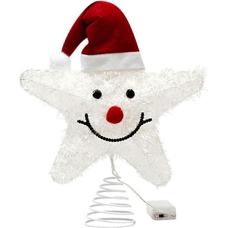 Décoration de sapin de Noël : Étoile élégante avec bonnet de Père Noël (1/4)