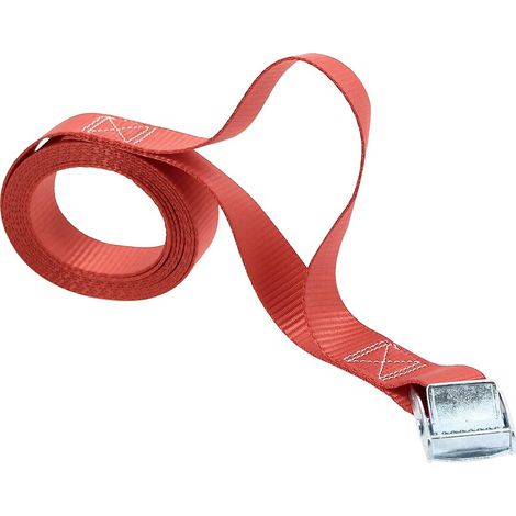 Sangles de portage polypropylène à poignée, coloris rouge, largeur 25 mm, longueur 2,50 m, sachet de 2 pièces - LECUYER