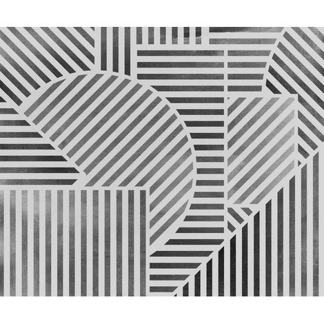 papier peint panoramique lignes graphiques noir et blanc  - Komar (1/3)