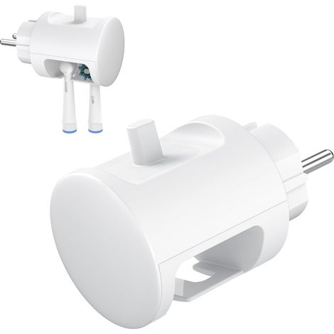 Chargeur Mural 2 en 1 pour Brosse à Dents, Adapté à Prise EU, Charge sans Fil, Station de Charge Portable, 2 Supports, Imperméable IPX6 (1/5)