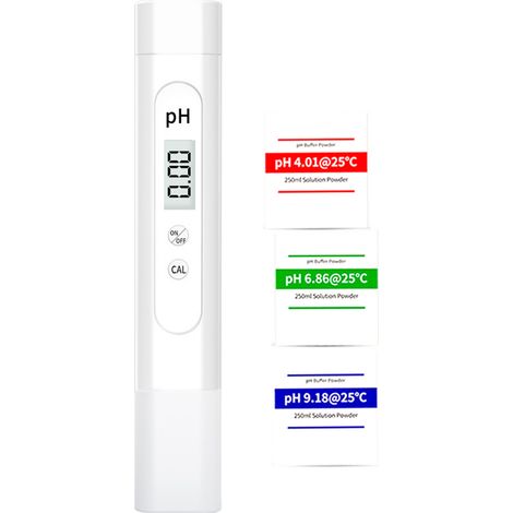 Medidor de pH Digital, Precisión ±0.1 y Compensación Automática de Temperatura, Pantalla LCD Portátil – Ideal para Acuarios e Hidroponía (1/4)
