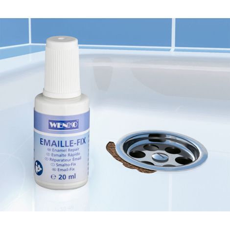 Rénovateur émail blanc 20ml – Résistant à l'eau et à la chaleur – Application précise avec brosse – Pour bains et éviers
