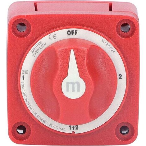 Commutateur de batterie 300A 360 ° rotatif 4 positions sélecteur de commutateur de batterie IP66 étanche pour Yachts RVs voitures modifiées (1/4)