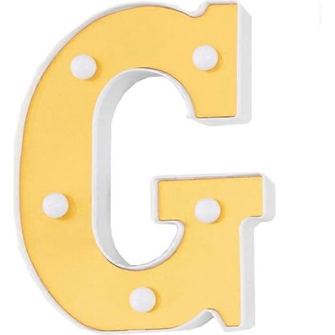 Lampe de nuit LED 3D avec 26 lettres lumineuses de l'alphabet, enseigne lumineuse pour mariage, anniversaire - G- (1/5)