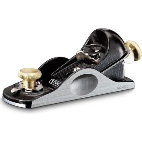 Small metal plane with 1/2 inch adjustable blade, total length 160 mm, black paint finish (1/5)