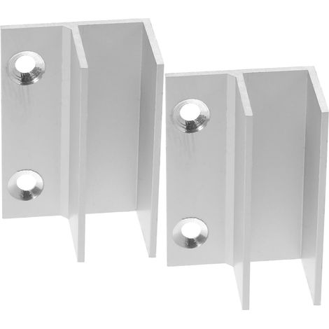 2 pièces guide de sol pour porte en verre, aluminium (1/5)