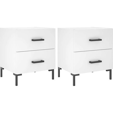 Maison Exclusive - Mesitas de noche 2 uds madera ingeniería blanc