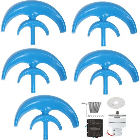 Éolienne Verticale 5 Pales Kit Générateur 1200W 48V avec Contrôleur Chargeur Installation (1/5)