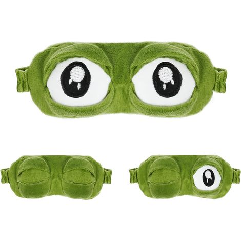 Masque pour Les Yeux de Grenouille, Grenouille Masque de Sommei, Masque 3D Grenouille Sommeil de Cartoon, Masque de Voyage pour Les Yeux Grenouille, pour Femmes Enfants Hommes (1/5)
