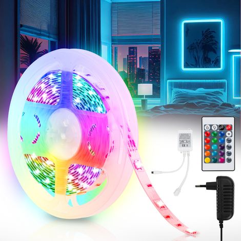 Wolketon 2M LED Streifen Leiste set LED Strip LichtBand RGB Lichterkette 30LEDs 5050SMD mit 24 Tasten Fernbedienung