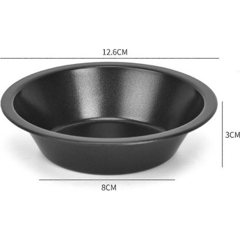 Moule À Tarte - Acier Au Carbone Antiadhésif - Diamètre 12,5 Cm - Pour Pâtisserie Maison Et Professionnelle - Lot De 6 (1/5)