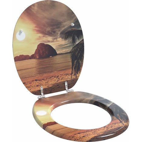 Soft-Close Toilet Seat Orange 44 x 38 cm MDF board vidaXL