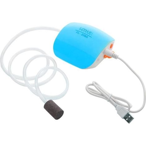 Aquarium-Sauerstoffpumpe, Lithium-Akku, ultraleise, wiederaufladbare Sauerstoffpumpe für die Fischzucht – BLAU (1/4)