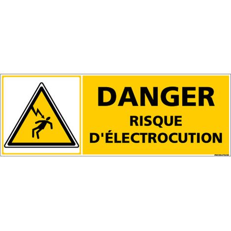 Signalisation danger électrique (C1368) - Adhésif - 210 x 75 mm