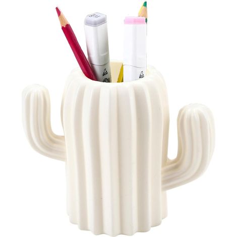 Porte-crayons cactus pour bureau, pot à crayons mignon, organiseur et support pour fournitures de bureau et pinceaux de maquillage, (1/4)