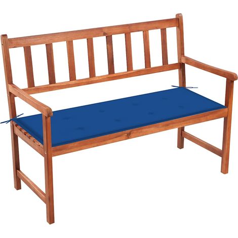 Banc de jardin avec coussin 120 cm Bois d'acacia massif