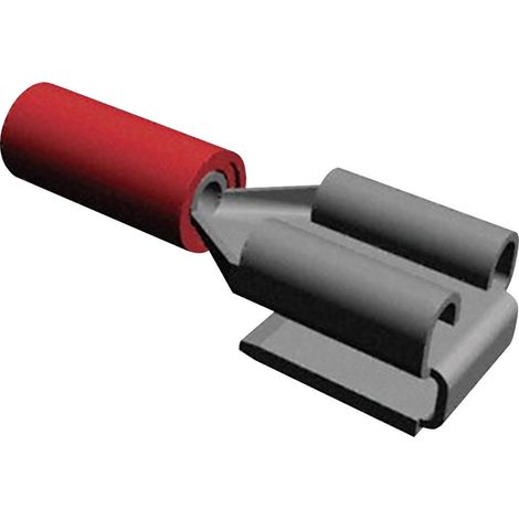 Cosse clip 6.3 mm x 0.8 mm TE Connectivity PIDG-FASTON 160834-5 avec dérivation 180 ° partiellement isolé rouge 1 pc(s) C76492 (1/2)