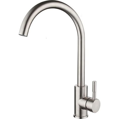Robinet mitigeur de cuisine en acier inoxydable 304 avec flexible de 60 cm, eau chaude et froide pour évier
