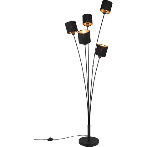 Lampada da terra TOMMY nera/oro metallo 5xE14 h163 RL (1/5)