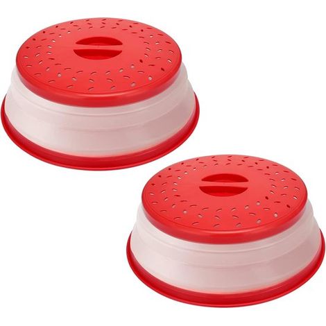 Couvercles pliables - 2 - pièces - Sans BPA - pour micro-ondes - Passe au lave-vaisselle - 10,5