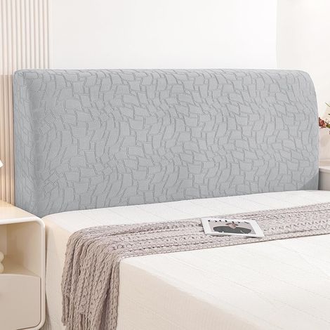 Housse Tete De Lit, Housse De Tête De Lit Extensible Doux, Couvre Tete De Lit Antipoussière, Moderne Couvre De Protection Tête De Lit, Déhoussable Et Lavable (120CM, Gris Argent) (1/5)